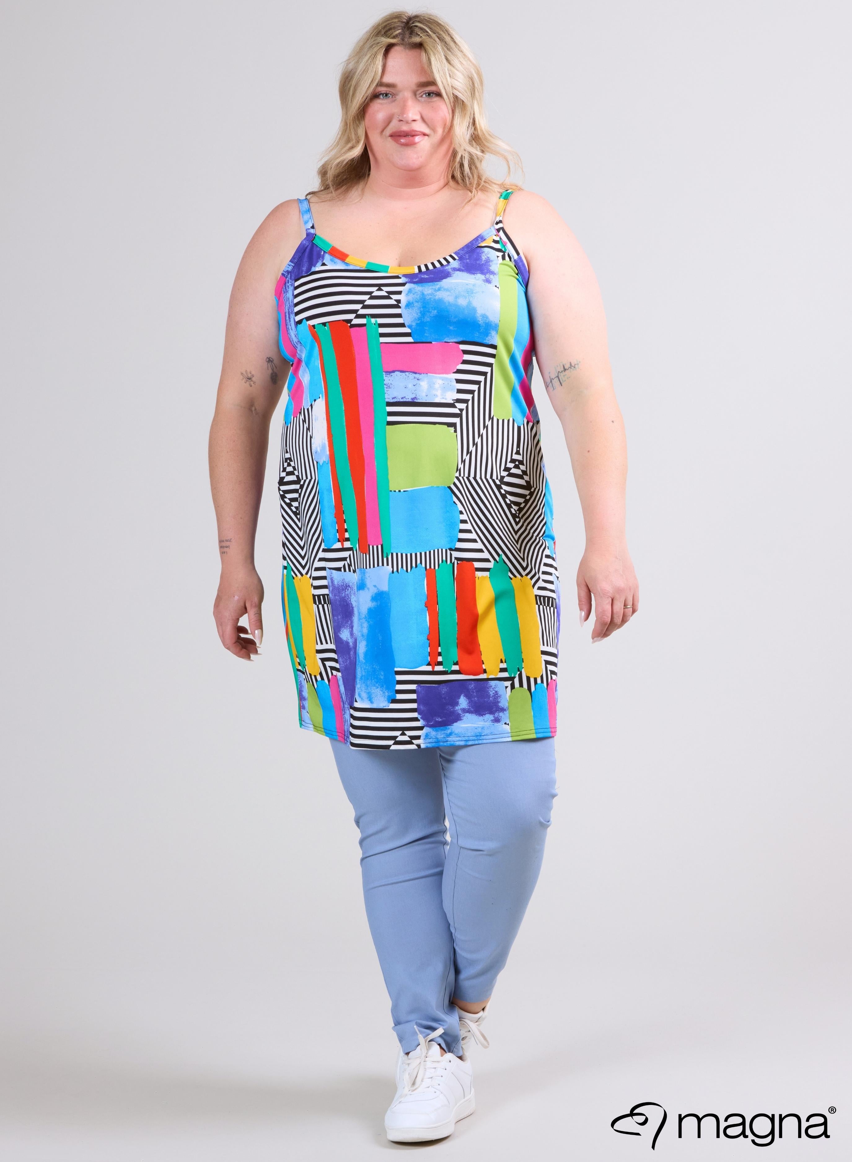 Magna Long Spaghetti Tunic Tv-Print