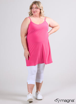 Magna Lange Spaghetti-Tunika Fuchsie