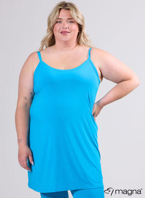 Magna Long Spaghetti Tunic Turquoise