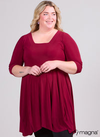 Magna Dress  Solid Wine Red