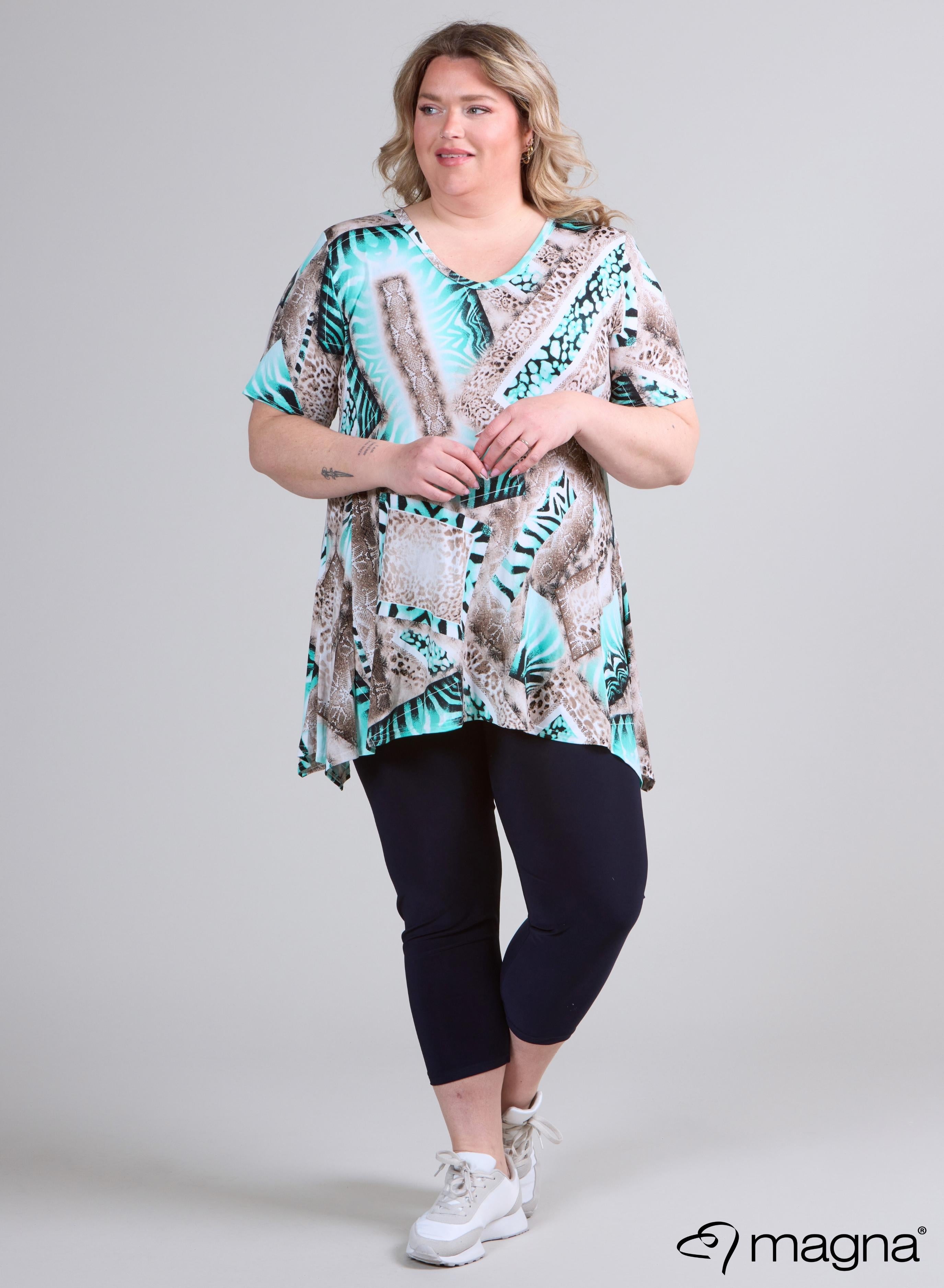 Magna Simple A-line Tunic Aqua Animal