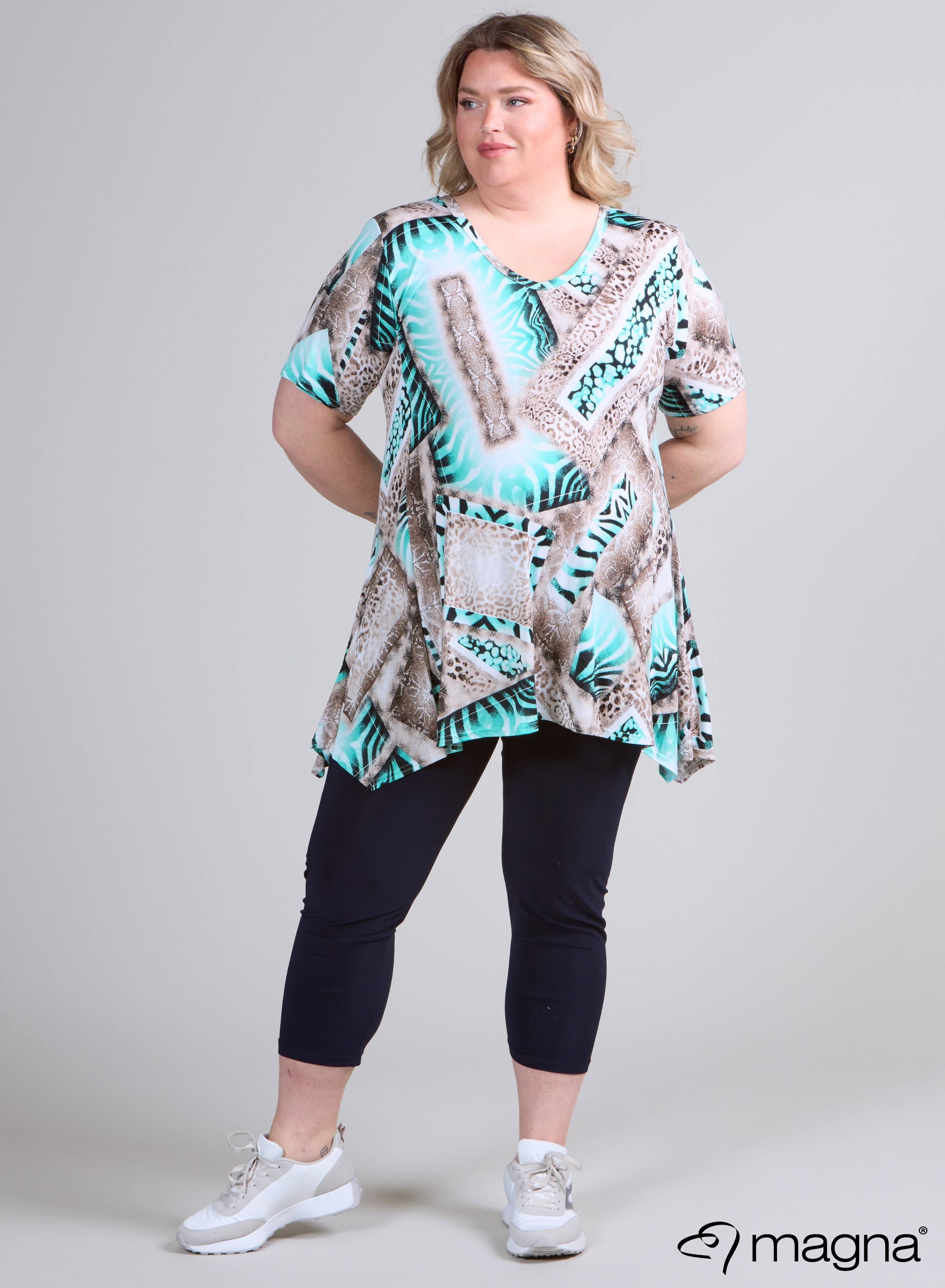 Magna Simple A-line Tunic Aqua Animal