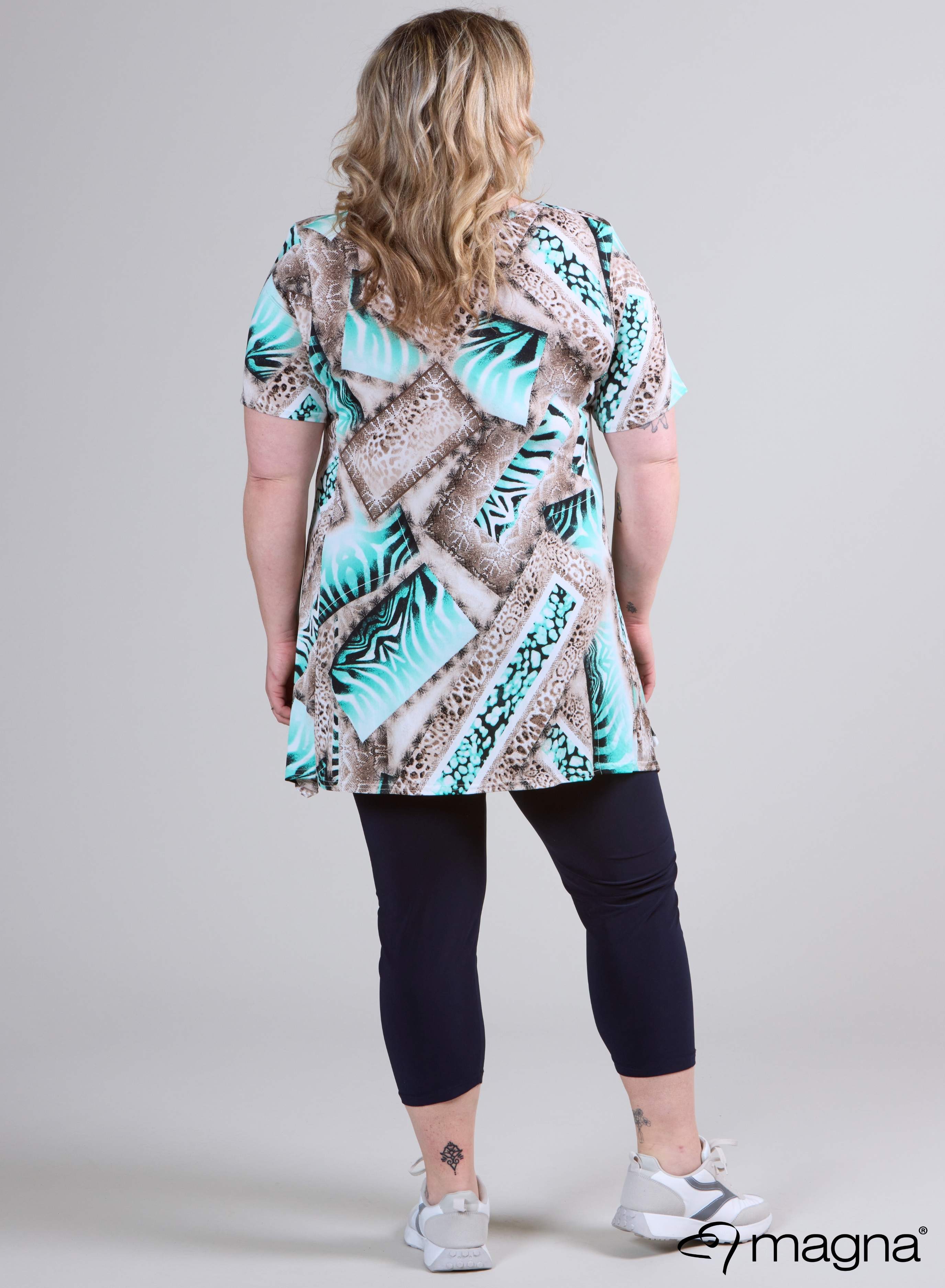 Magna Simple A-line Tunic Aqua Animal