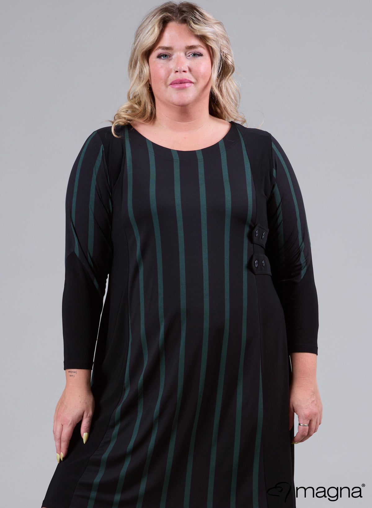 Magna Striped Tunic Wide Lines Green