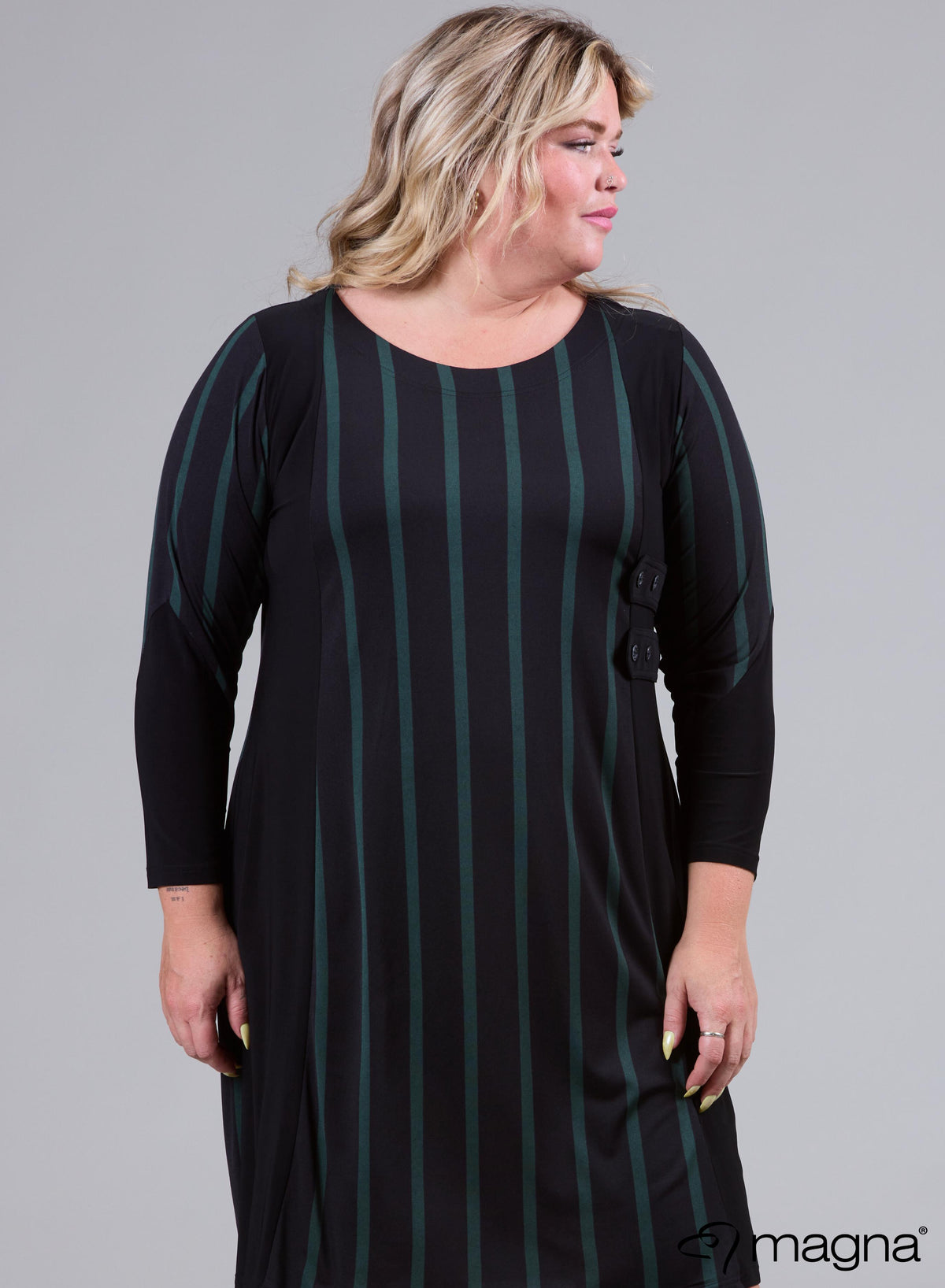 Magna Striped Tunic Wide Lines Green