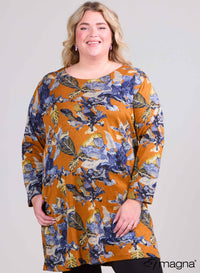 Magna Warm Pocket Tunic Art Flower Musterd