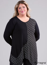 Magna A-line Tip Tunic Cirlce Square Black