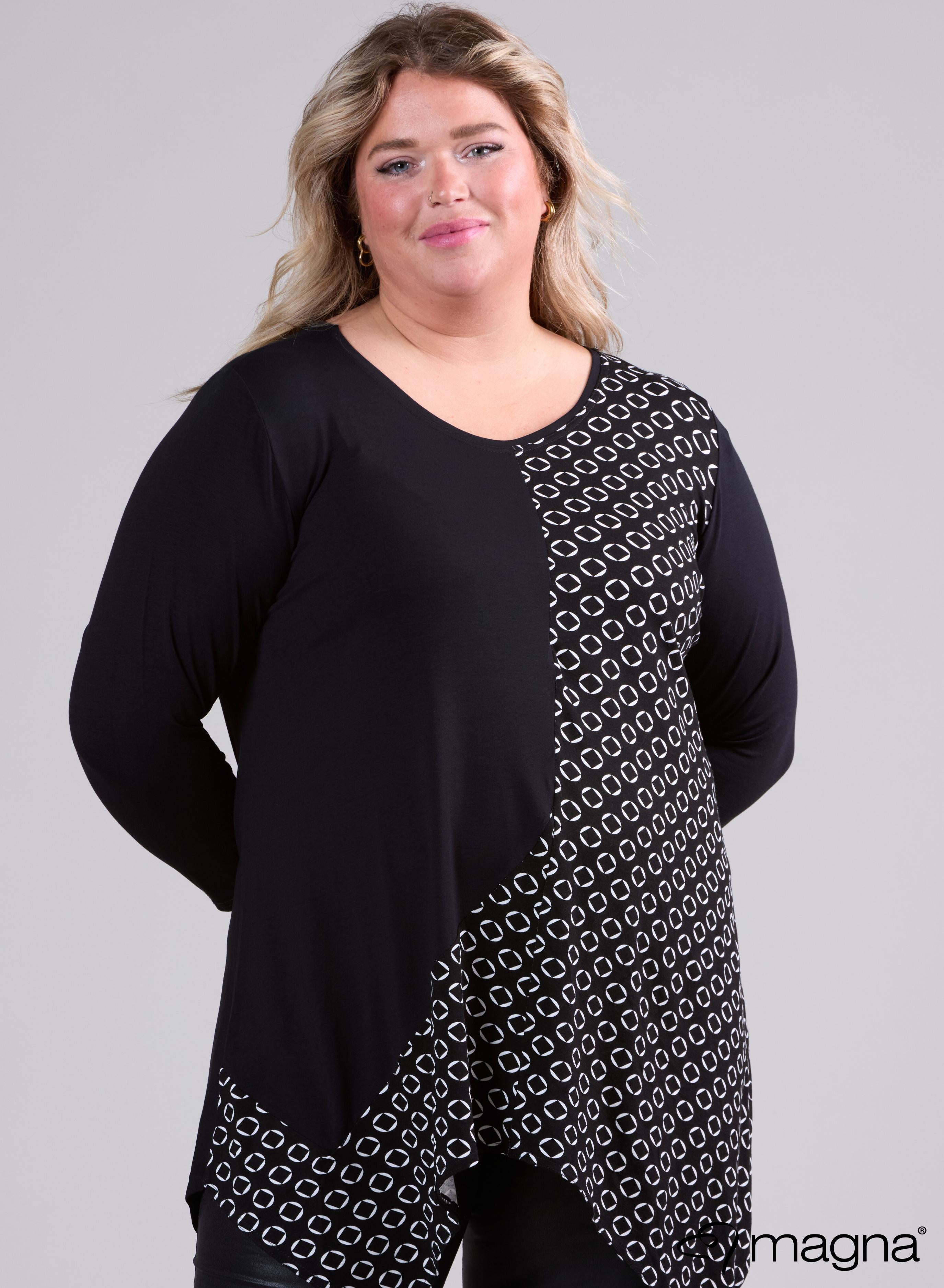 Magna A-line Tip Tunic Cirlce Square Black