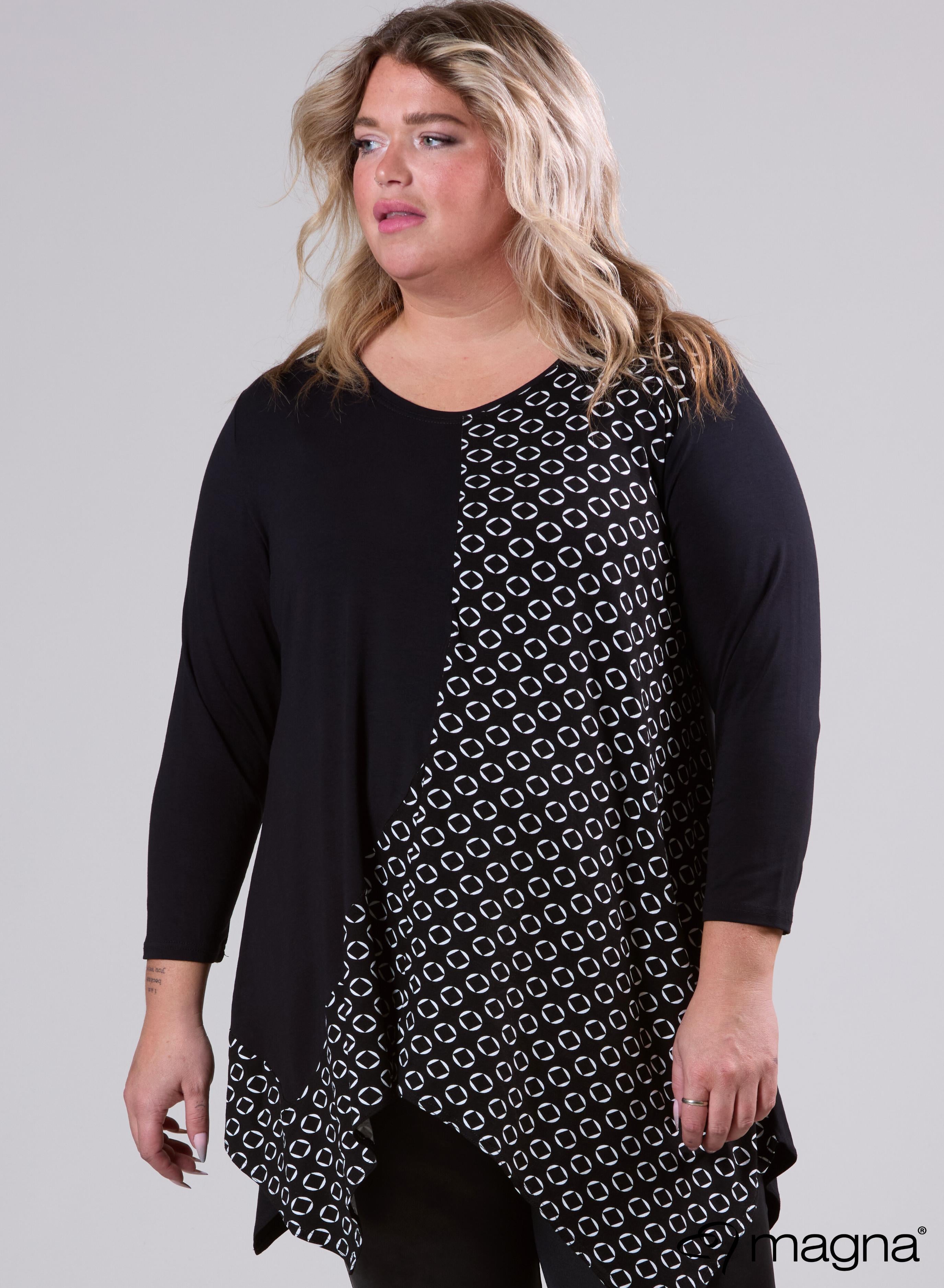 Magna A-line Tip Tunic Cirlce Square Black