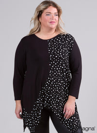 Magna A-line Tip Tunic Painted Polka Black