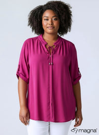 Magna Flowy String Tunic Dark Fuchsia