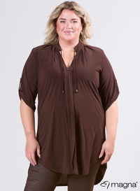 Magna Flowy String Tunic Brown
