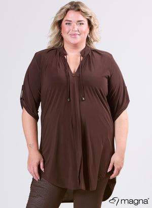 Magna Flowy String Tunic Brown