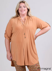 Magna Flowy String Tunic Gold Ochre