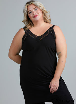 Magna Lange Tuniek met Kantdetails Zwart