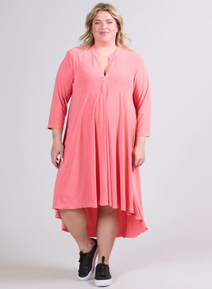 Magna High Low A-Linien-Kleid Gebrannte Koralle