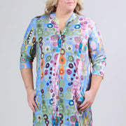 Magna A-lijn Lange Tuniek met Zakken Wall Deco Blauw Roze