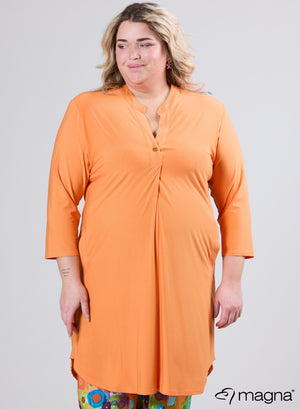 Magna A-lijn tuniek met lange zakken, oranje