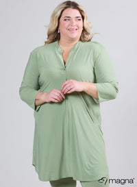 Magna A-lijn tuniek met lange zakken L. Khaki