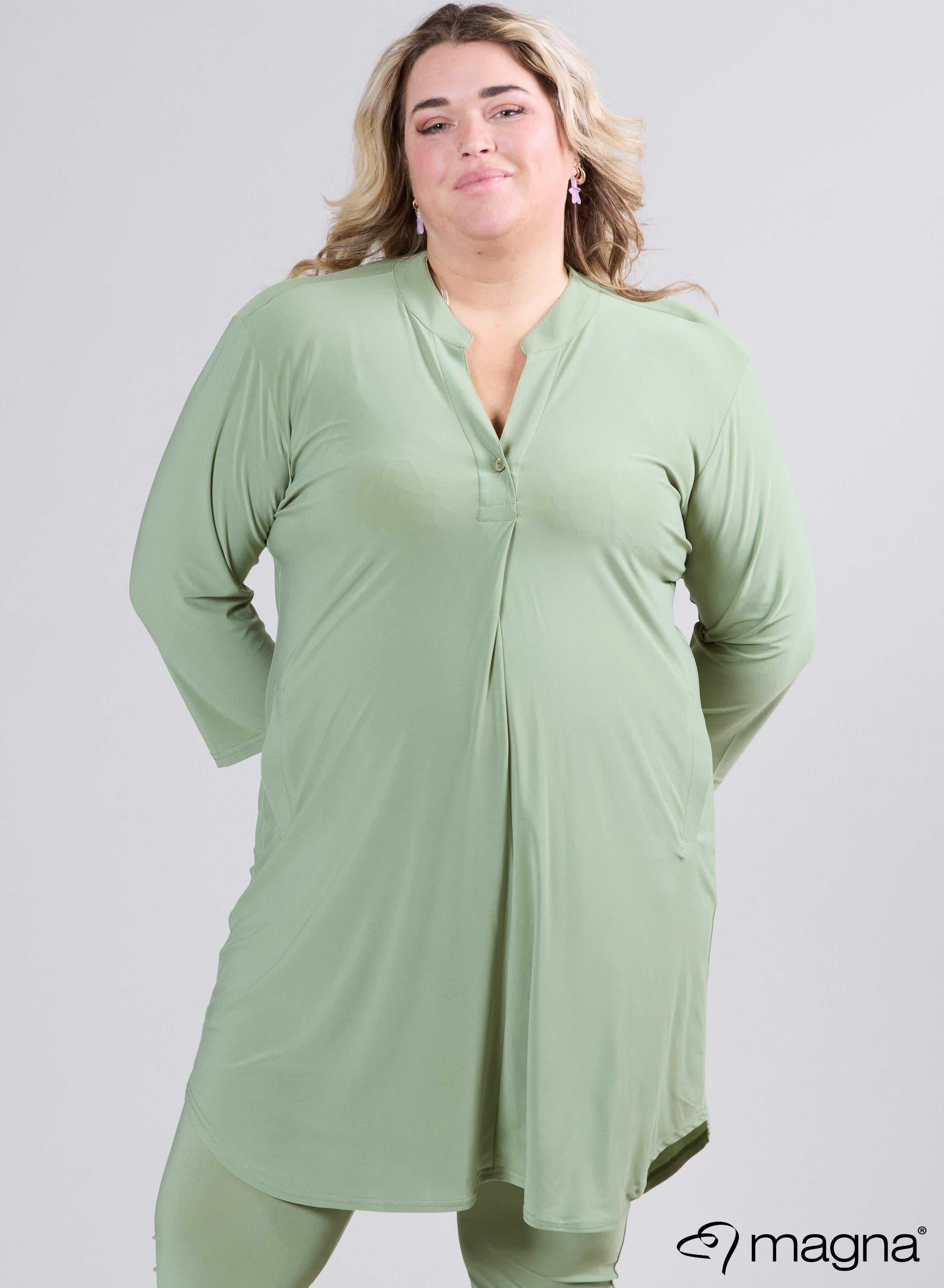 Magna A-lijn tuniek met lange zakken L. Khaki