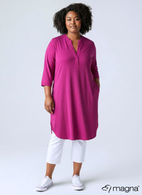 Magna A-Line Long Pocket Tunic Magenta
