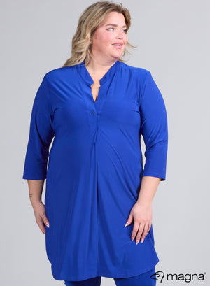 Magna A-lijn tuniek met lange zakken, koningsblauw