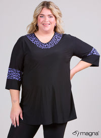 Magna Flow Shirt/Tunic Purple Leopard Print