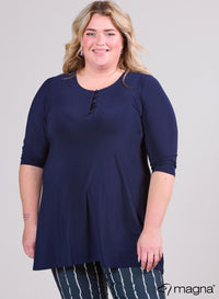 Magna Simple Button Tunic Navy