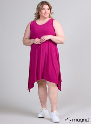 Magna Sleeveless Split Dress Dark Fuchsia