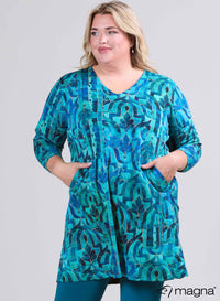 Magna Warme Relaxed Fit Tuniek Inca Design Petrol