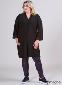Magna Tuniek met Kantdetails Zwart