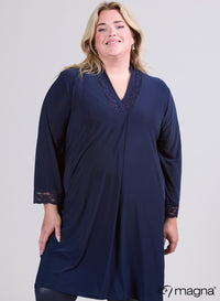 Magna Tuniek met Kantdetails Marine Blauw