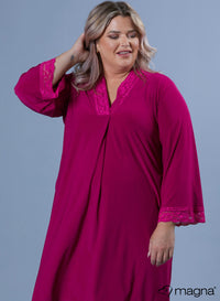 Magna Lace Detailed Tunic Dark Fuchsia