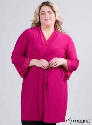 Tuniek met magna kantdetails in donker fuchsia