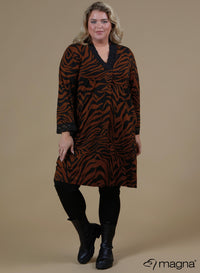 Magna Lace Detailed Tunic Zebra Rust
