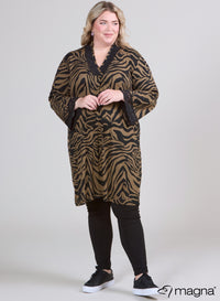 Magna Lace Detailed Tunic Zebra Taupe