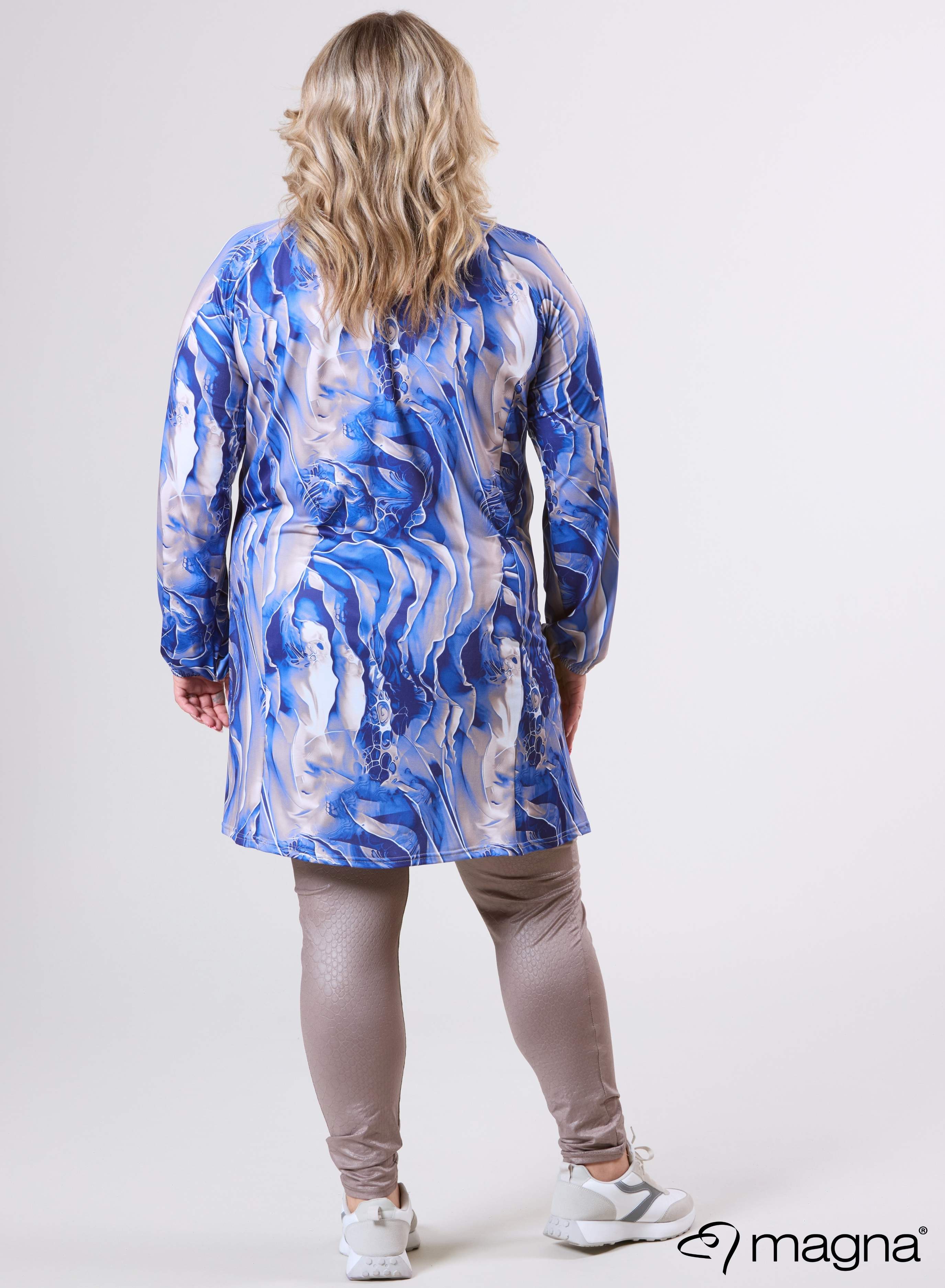 Magna Tuniek met Ruches en Plissé Pebble Waves Blauw