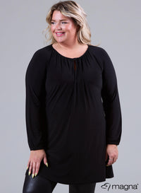 Magna Ruffle Pleated Tunic Black