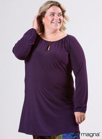 Magna Ruffle Pleated Tunic Dark Purple