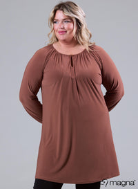 Magna Ruffle Pleated Tunic Camel