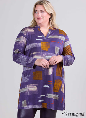 Magna Warme Comfort Tunika Block Art Lila