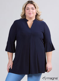 C-2503 - Tuniek met uitlopende mouwen en een relaxte pasvorm, marineblauw