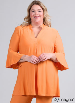 Tuniek met wijde mouwen in oranje