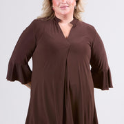 Magna Flared Sleeves Relaxed Tunic Brown