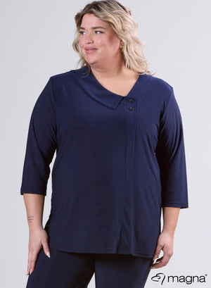 Magna Comfy Button Flap Tuniek Marineblauw