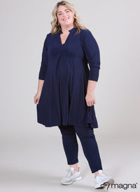 Magna Flowing Relaxed Dress Navy