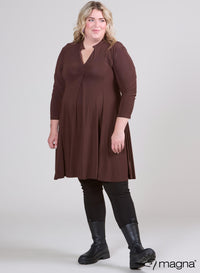 Magna Flowing Relaxed Dress Brown
