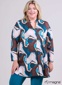 Magna Gedrukt Losvallend Tuniek Storm Waves Petrol