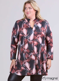 Magna Gedrukt Losvallend Tuniek Stone Effect Bruin