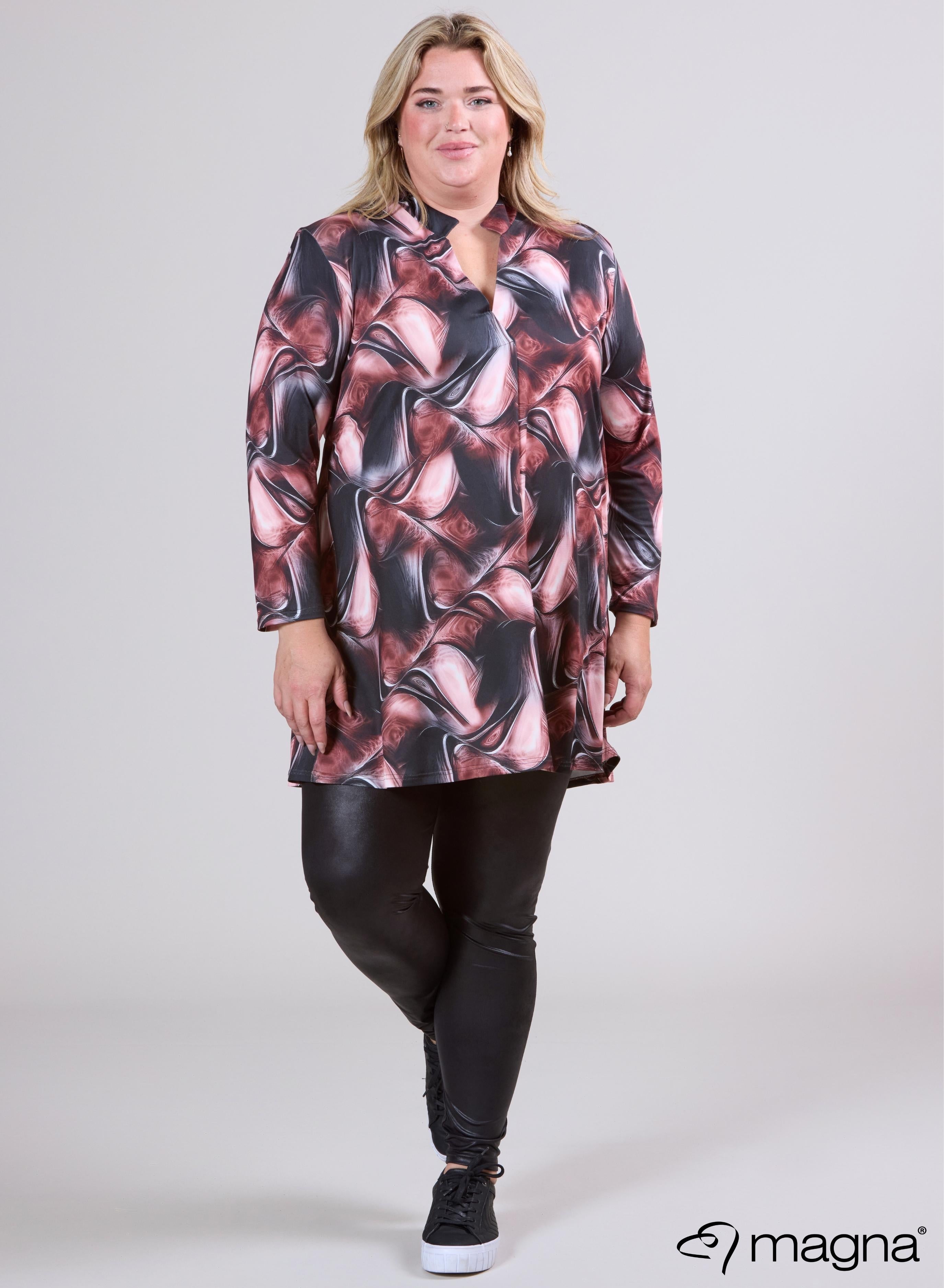 Magna Gedrukt Losvallend Tuniek Stone Effect Bruin